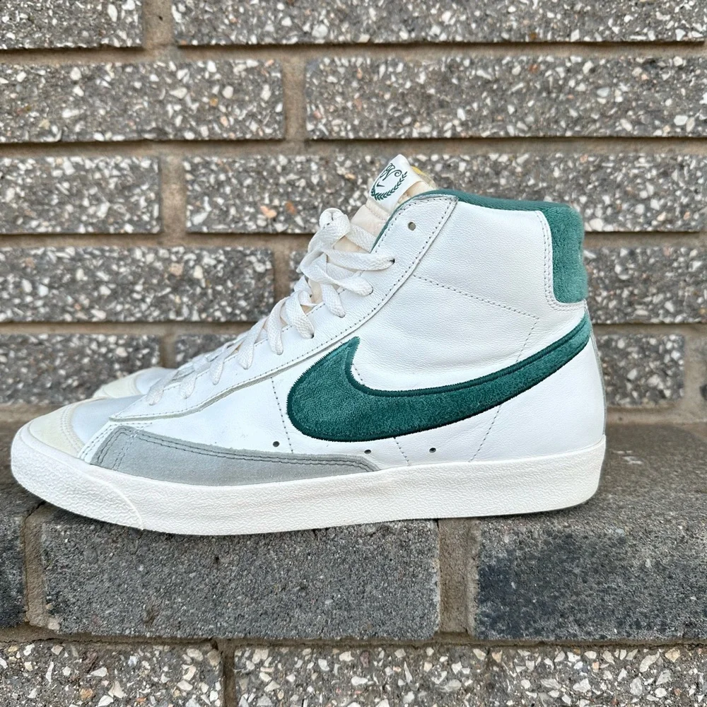 Men’s Nike Blazer Vintage Mid ‘77 PRM White Bicoastal Green Size 12 High Tops - Picture 4 of 15